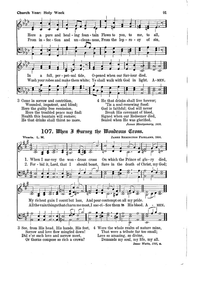 The Hymnal and Order of Service page 91