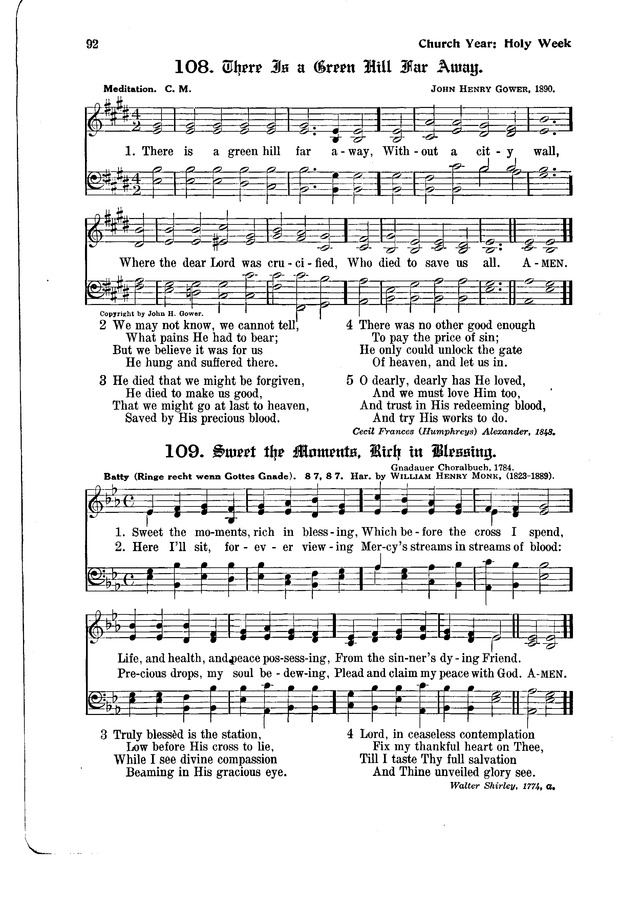 The Hymnal and Order of Service page 92