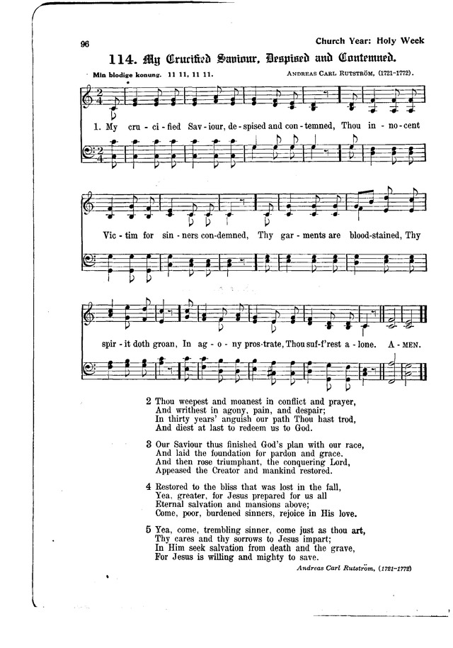 The Hymnal and Order of Service page 96
