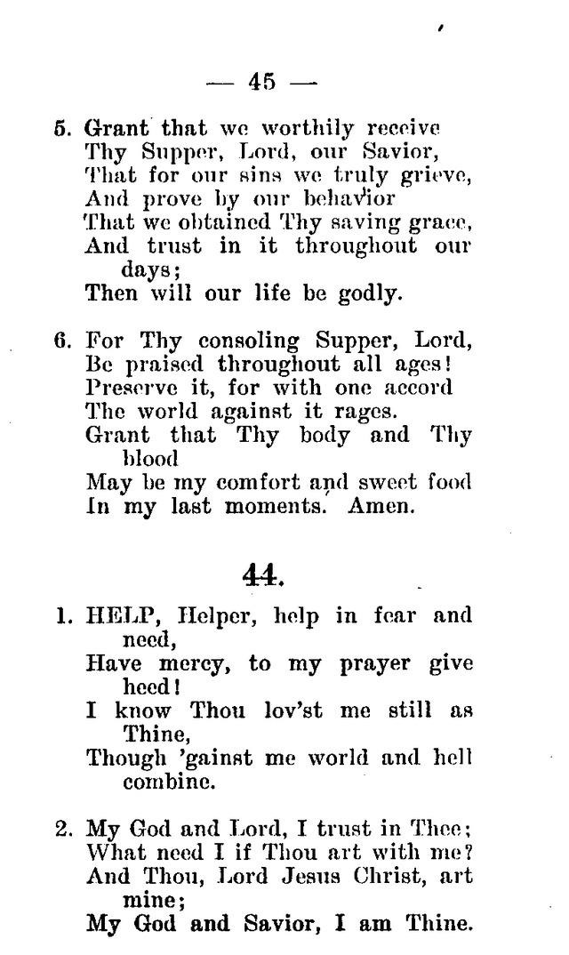 Hymnal and Prayer Book: compiled by the Lutheran Church Board for Army and  Navy of the Ev. Lutheran Synod of Missouri, Ohio, and other states, and of the joint Ev. Lutheran Synod of...(3rd. ed.) page 39