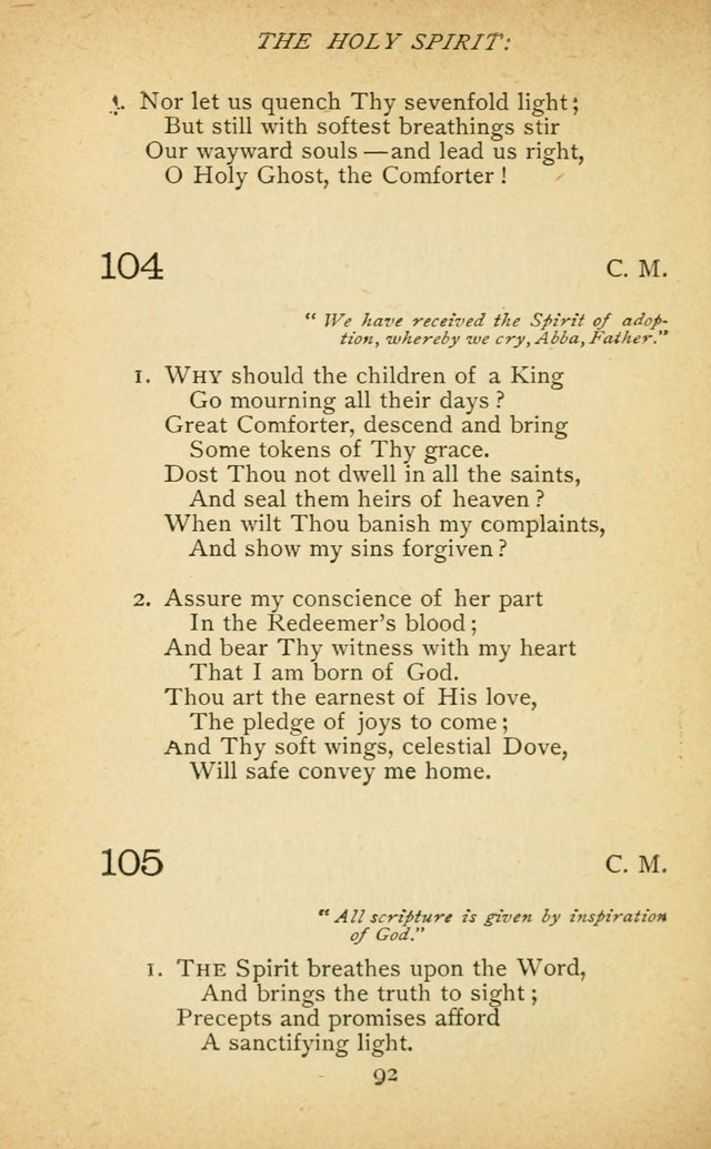 Hymnal of the Presbyterian Church in Canada page 92
