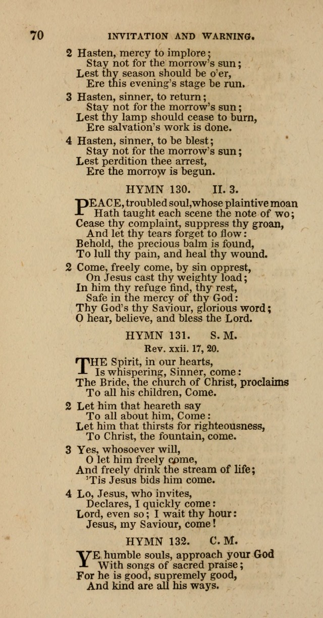 Hymns of the Protestant Episcopal Church of the United States, as authorized by the General Convention: with an additional selection page 70
