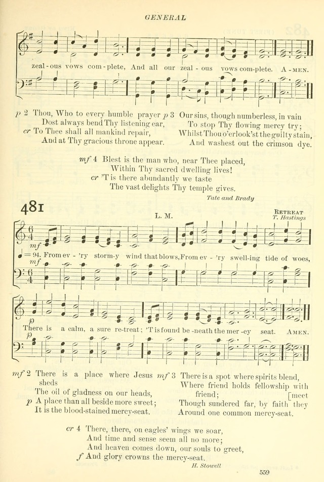 The Church Hymnal: revised and enlarged in accordance with the action of the General Convention of the Protestant Episcopal Church in the United States of America in the year of our Lord 1892. (Ed. B) page 607