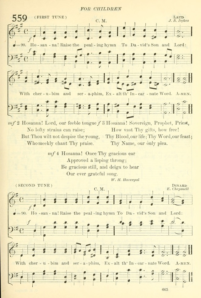 The Church Hymnal: revised and enlarged in accordance with the action of the General Convention of the Protestant Episcopal Church in the United States of America in the year of our Lord 1892. (Ed. B) page 713