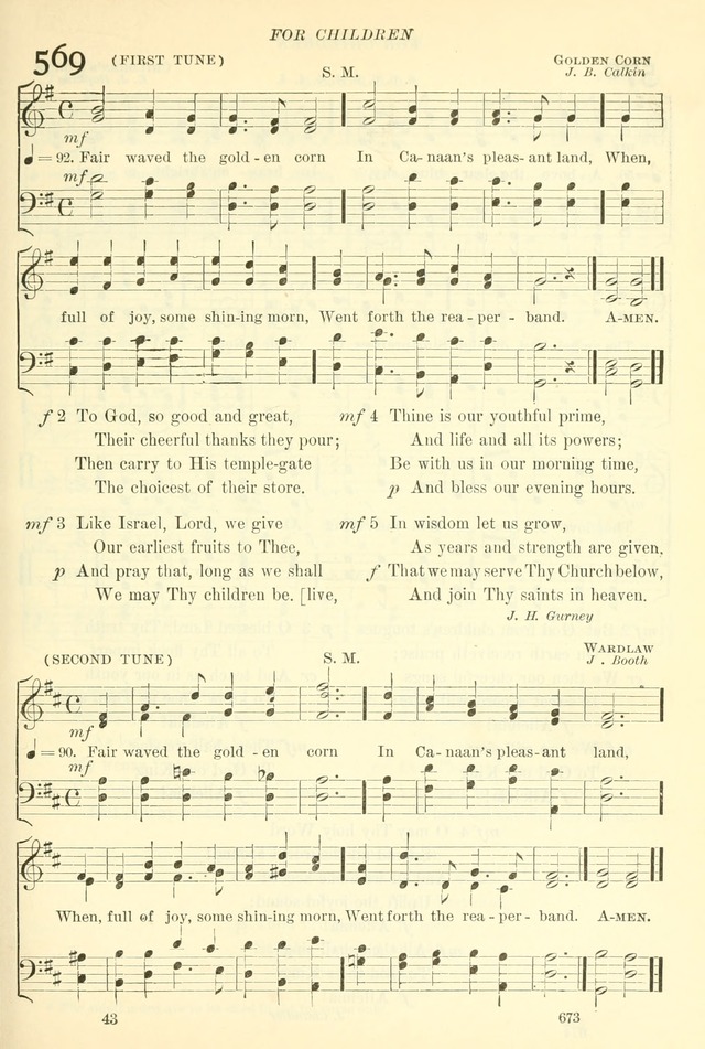 The Church Hymnal: revised and enlarged in accordance with the action of the General Convention of the Protestant Episcopal Church in the United States of America in the year of our Lord 1892. (Ed. B) page 721
