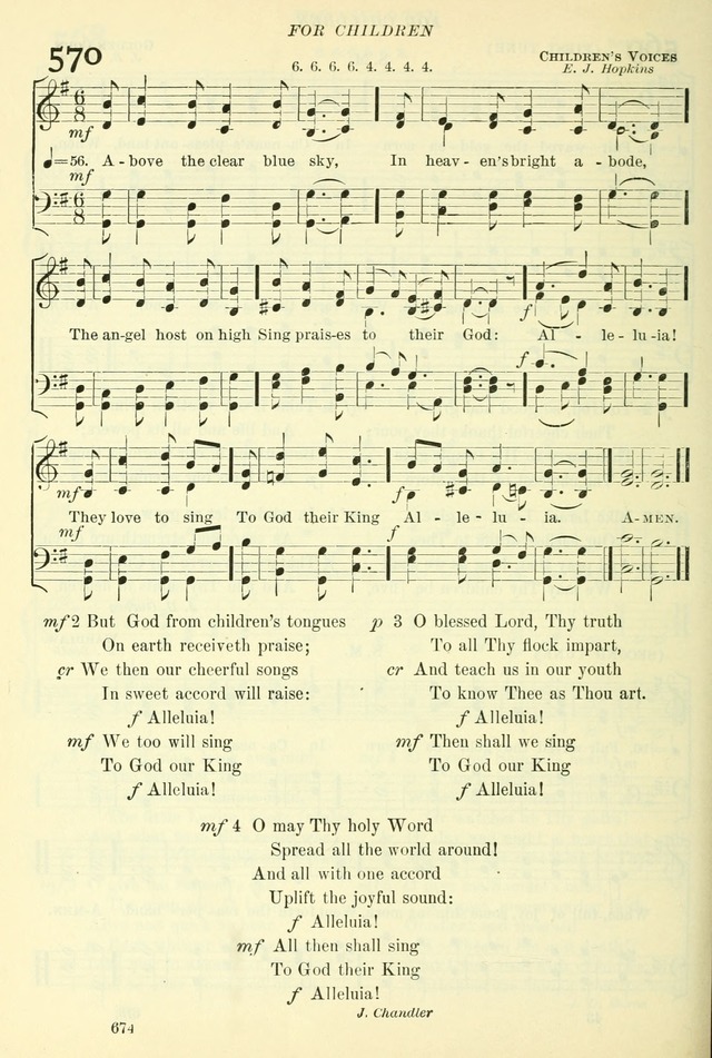 The Church Hymnal: revised and enlarged in accordance with the action of the General Convention of the Protestant Episcopal Church in the United States of America in the year of our Lord 1892. (Ed. B) page 722