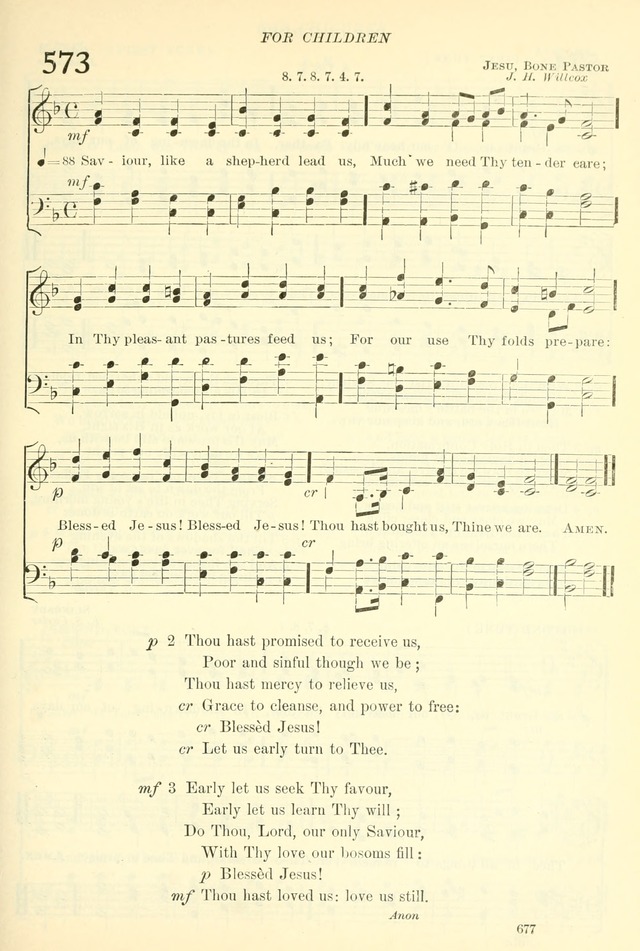 The Church Hymnal: revised and enlarged in accordance with the action of the General Convention of the Protestant Episcopal Church in the United States of America in the year of our Lord 1892. (Ed. B) page 725