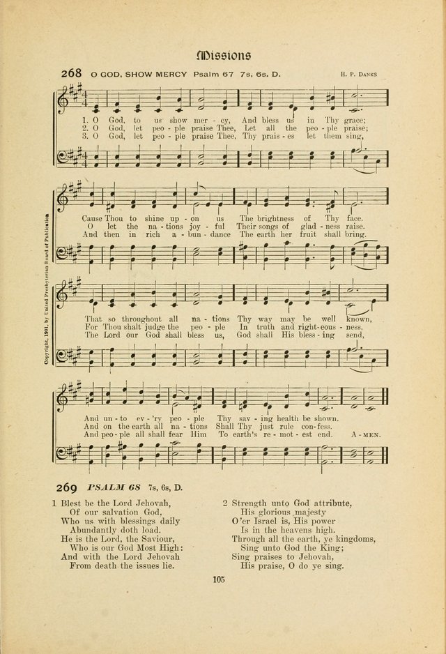 Hymns, Psalms and Gospel Songs: with responsive readings page 105