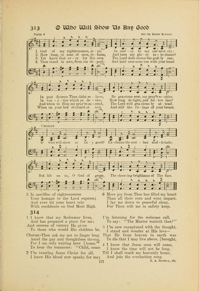 Hymns, Psalms and Gospel Songs: with responsive readings page 131