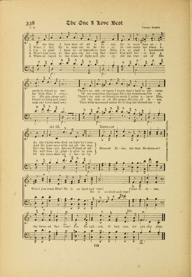 Hymns, Psalms and Gospel Songs: with responsive readings page 154