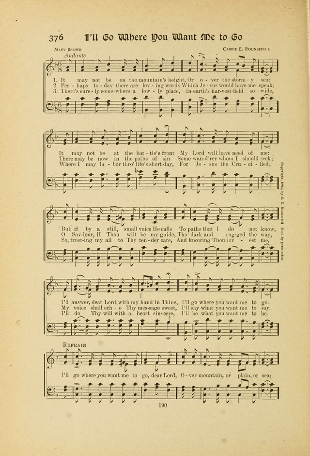 Hymns, Psalms and Gospel Songs: with responsive readings page 190