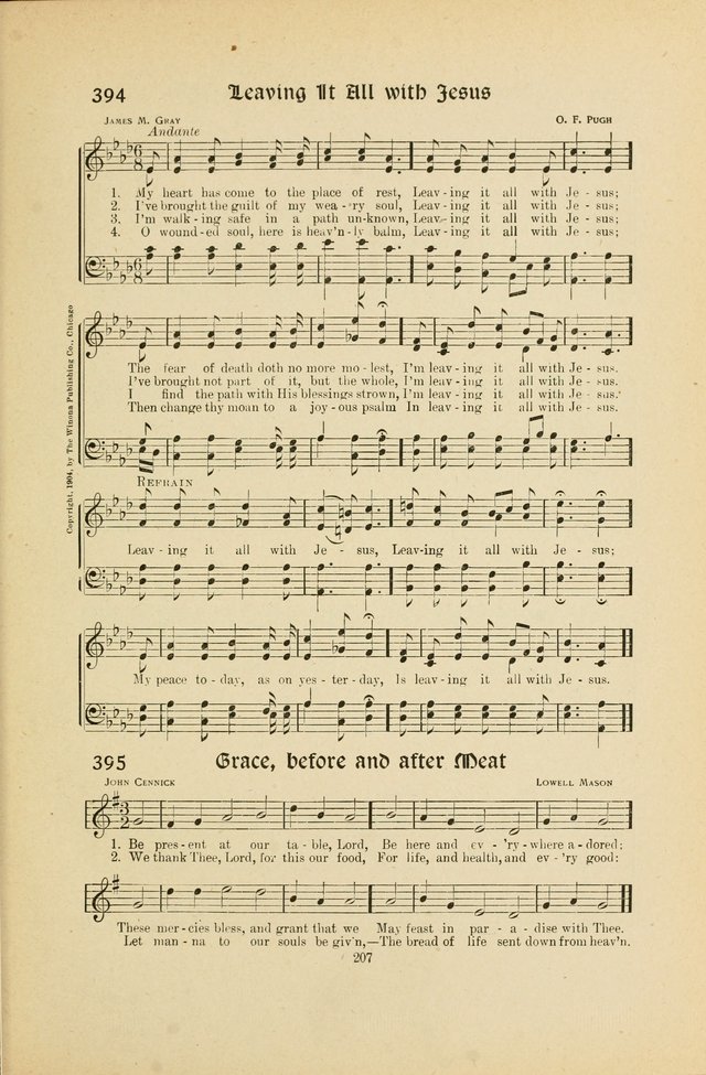 Hymns, Psalms and Gospel Songs: with responsive readings page 207