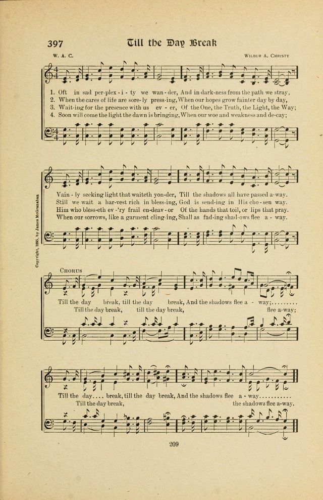 Hymns, Psalms and Gospel Songs: with responsive readings page 209