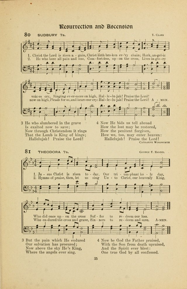 Hymns, Psalms and Gospel Songs: with responsive readings page 35