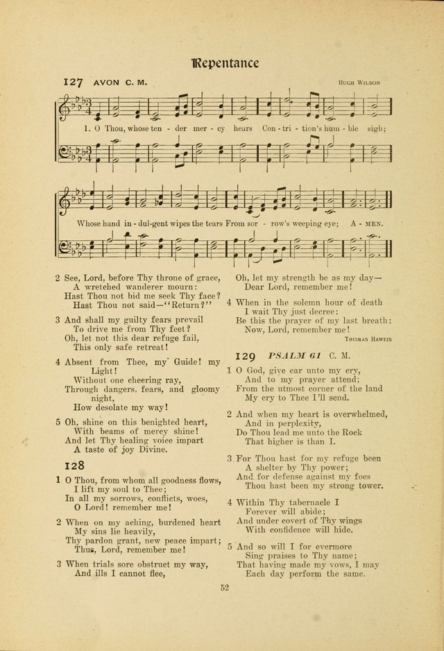 Hymns, Psalms and Gospel Songs: with responsive readings page 52