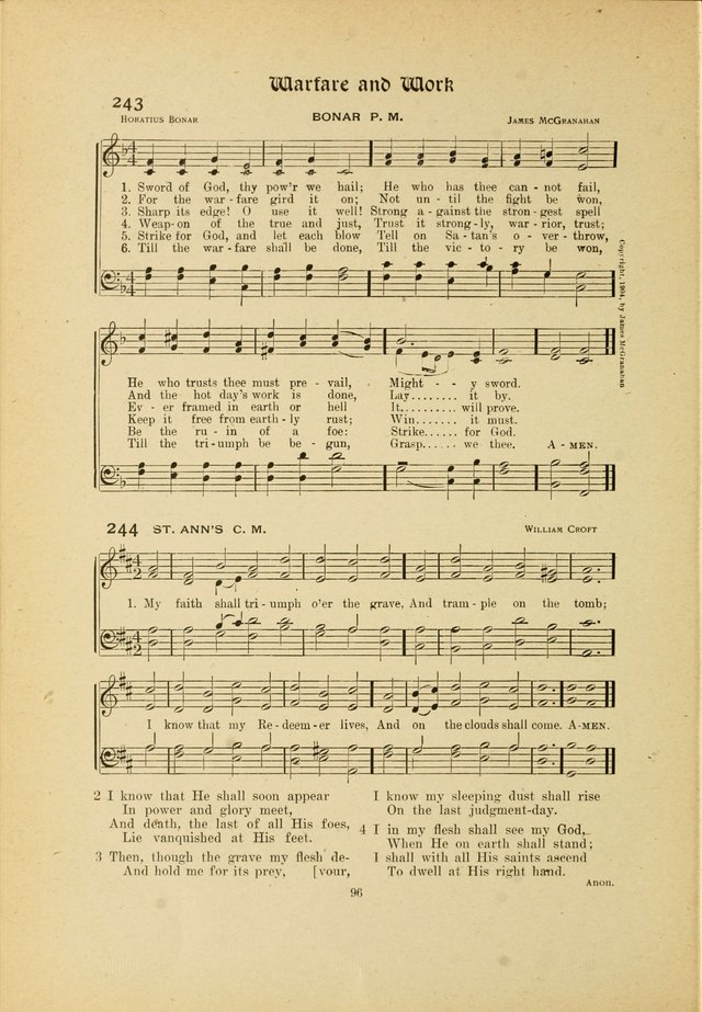 Hymns, Psalms and Gospel Songs: with responsive readings page 96