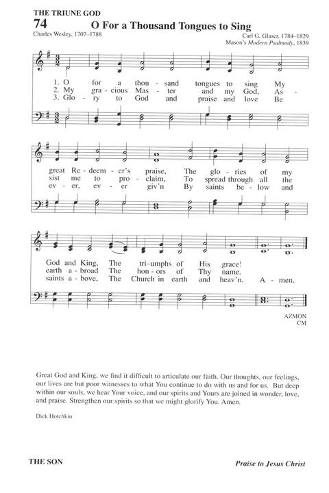 Hymns for a Pilgrim People: a congregational hymnal page 100