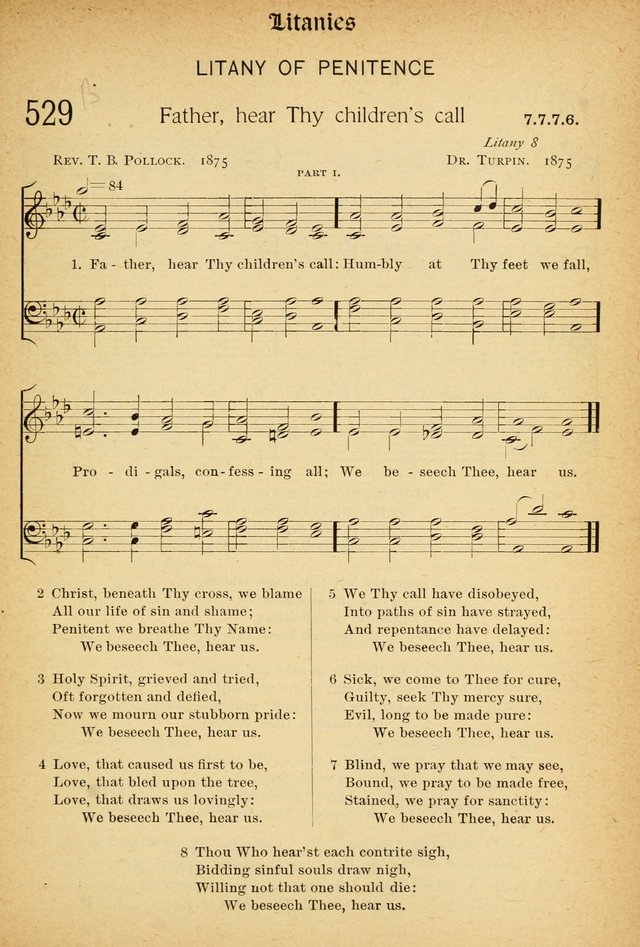 The Hymnal: revised and enlarged as adopted by the General Convention of the Protestant Episcopal Church in the United States of America in the of our Lord 1892..with music, as used in Trinity Church page 595