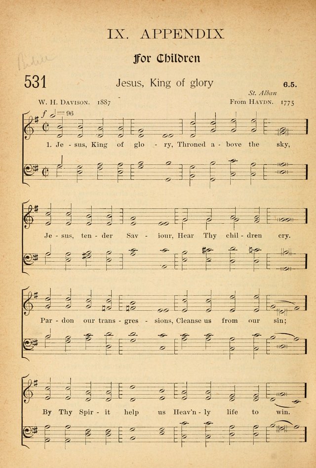 The Hymnal: revised and enlarged as adopted by the General Convention of the Protestant Episcopal Church in the United States of America in the of our Lord 1892..with music, as used in Trinity Church page 600