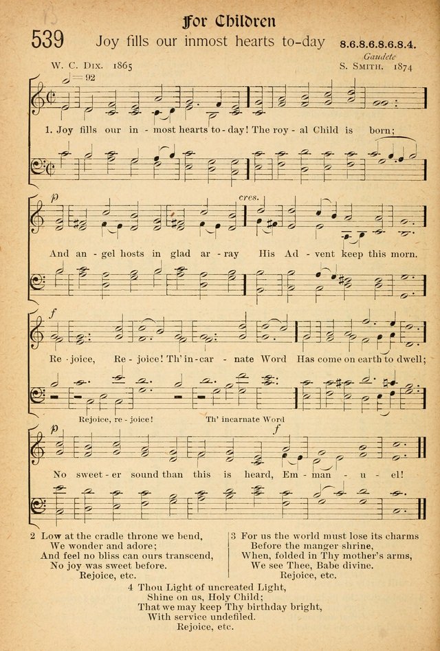The Hymnal: revised and enlarged as adopted by the General Convention of the Protestant Episcopal Church in the United States of America in the of our Lord 1892..with music, as used in Trinity Church page 608