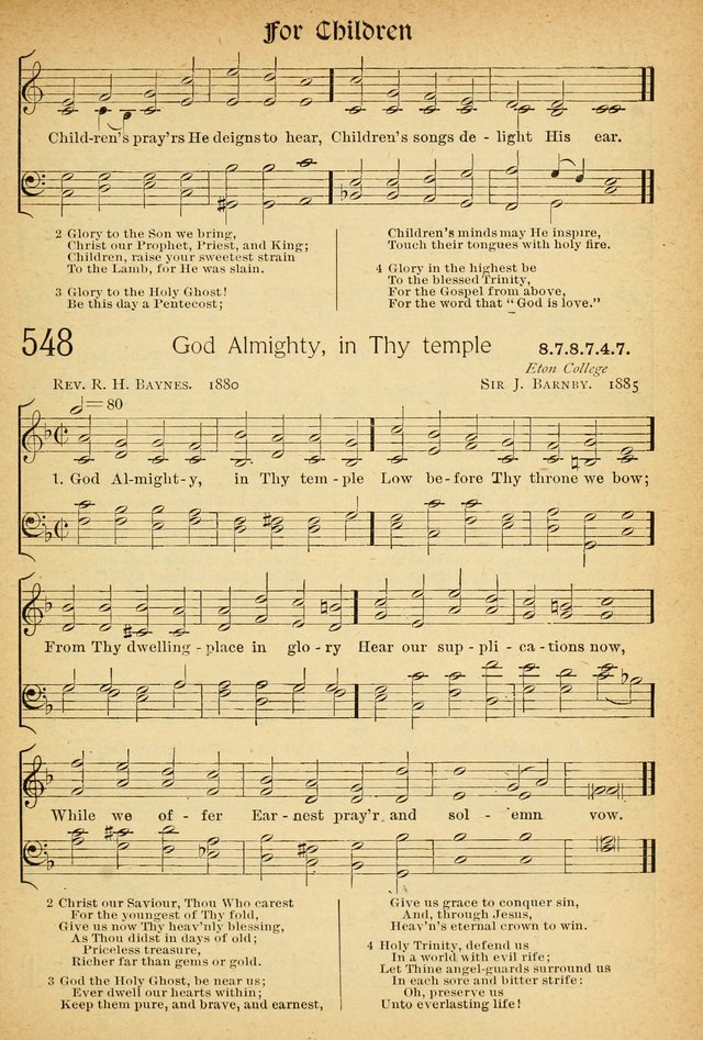 The Hymnal: revised and enlarged as adopted by the General Convention of the Protestant Episcopal Church in the United States of America in the of our Lord 1892..with music, as used in Trinity Church page 615