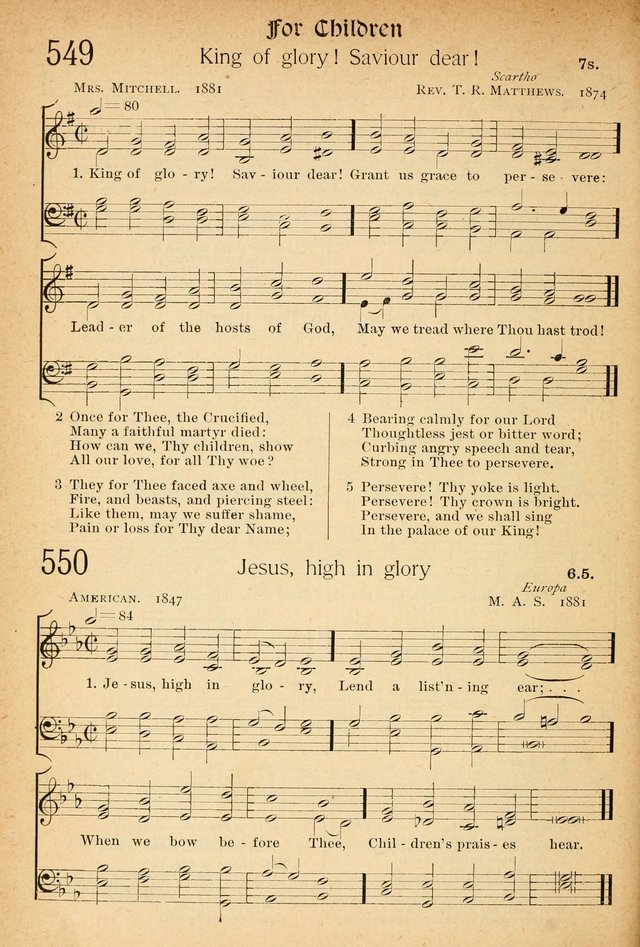 The Hymnal: revised and enlarged as adopted by the General Convention of the Protestant Episcopal Church in the United States of America in the of our Lord 1892..with music, as used in Trinity Church page 616