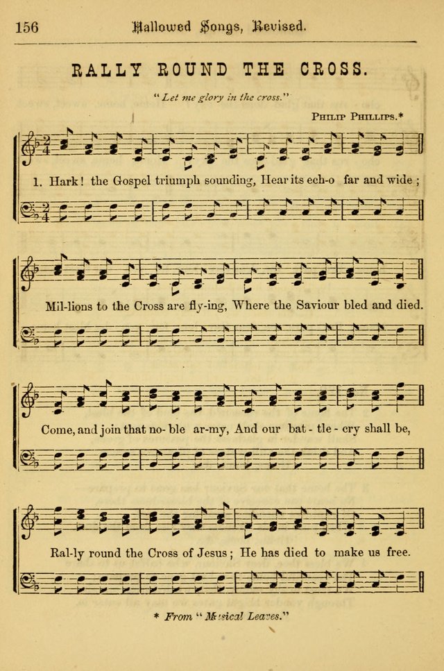 Hallowed Songs: for prayer and social meetings, containing hymns and tunes, carefully selected from all sources, both old and new, and are of the most spiritual..(Newly Revised) page 156