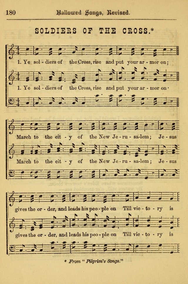 Hallowed Songs: for prayer and social meetings, containing hymns and tunes, carefully selected from all sources, both old and new, and are of the most spiritual..(Newly Revised) page 180