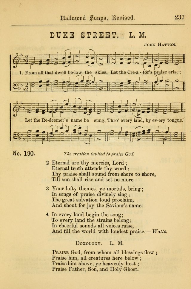 Hallowed Songs: for prayer and social meetings, containing hymns and tunes, carefully selected from all sources, both old and new, and are of the most spiritual..(Newly Revised) page 237