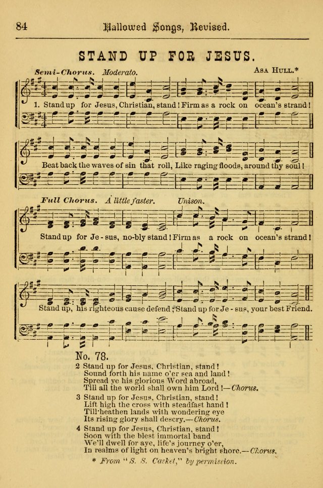 Hallowed Songs: for prayer and social meetings, containing hymns and tunes, carefully selected from all sources, both old and new, and are of the most spiritual..(Newly Revised) page 84