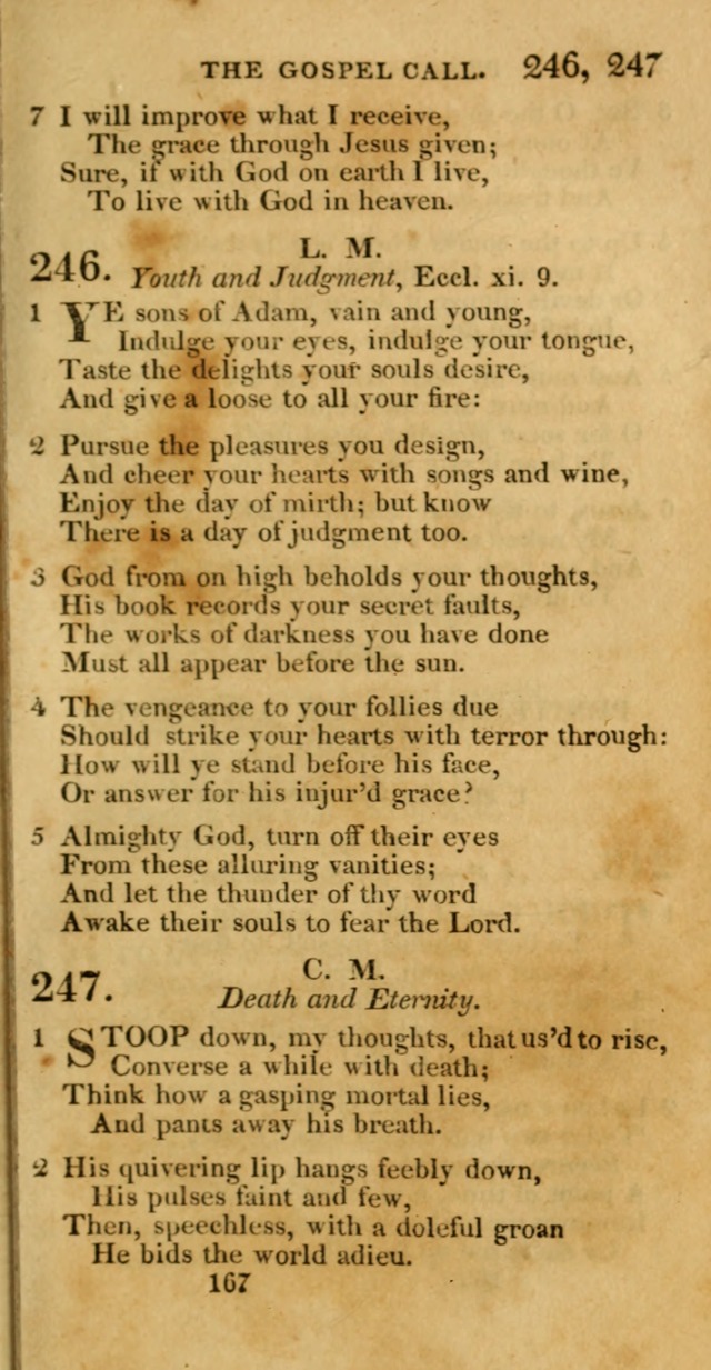 Hymns, Selected and Original: for public and private worship (1st ed.) page 167
