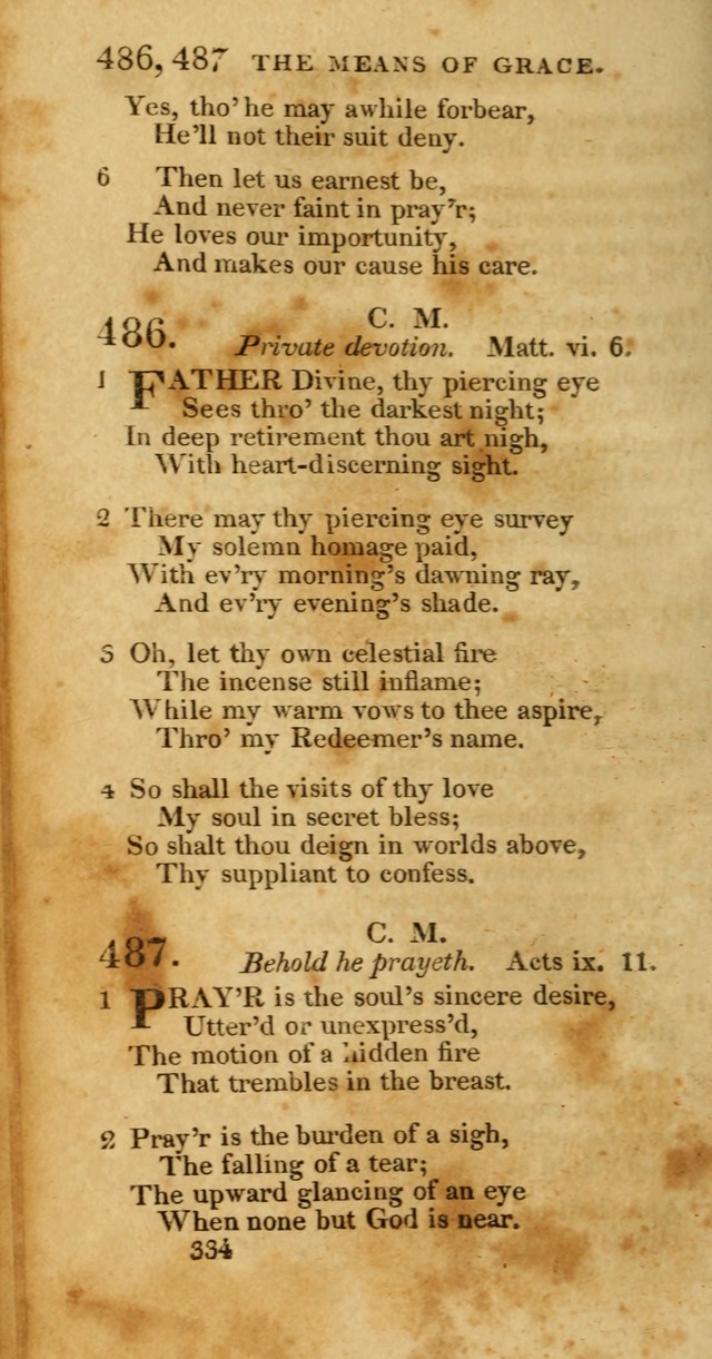 Hymns, Selected and Original: for public and private worship (1st ed.) page 334