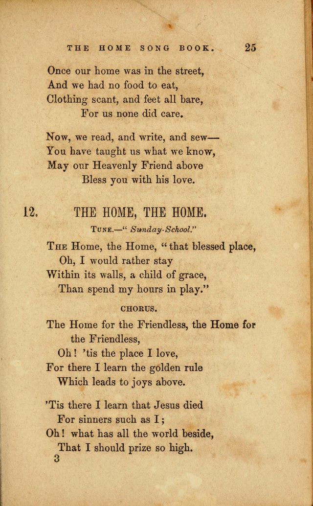 Home Song Book, prepared for the use of the Children of the Home for the Friendless page 13