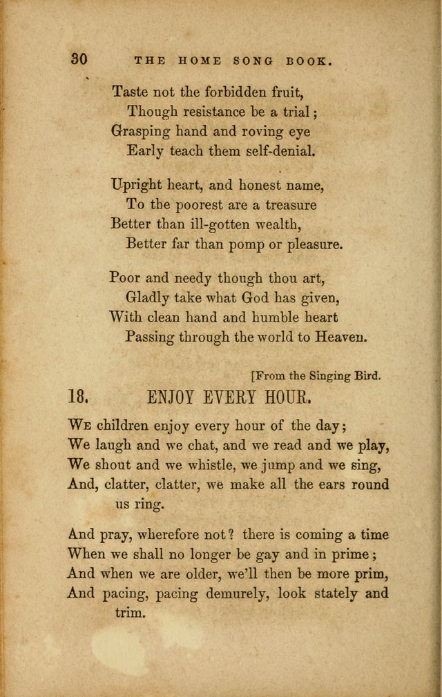 Home Song Book, prepared for the use of the Children of the Home for the Friendless page 18