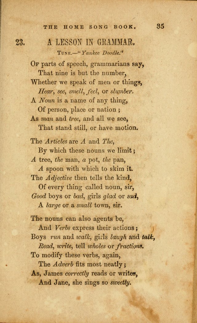 Home Song Book, prepared for the use of the Children of the Home for the Friendless page 23