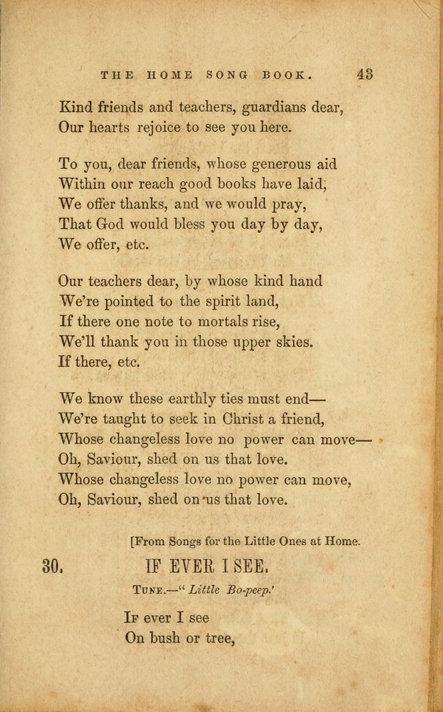 Home Song Book, prepared for the use of the Children of the Home for the Friendless page 31