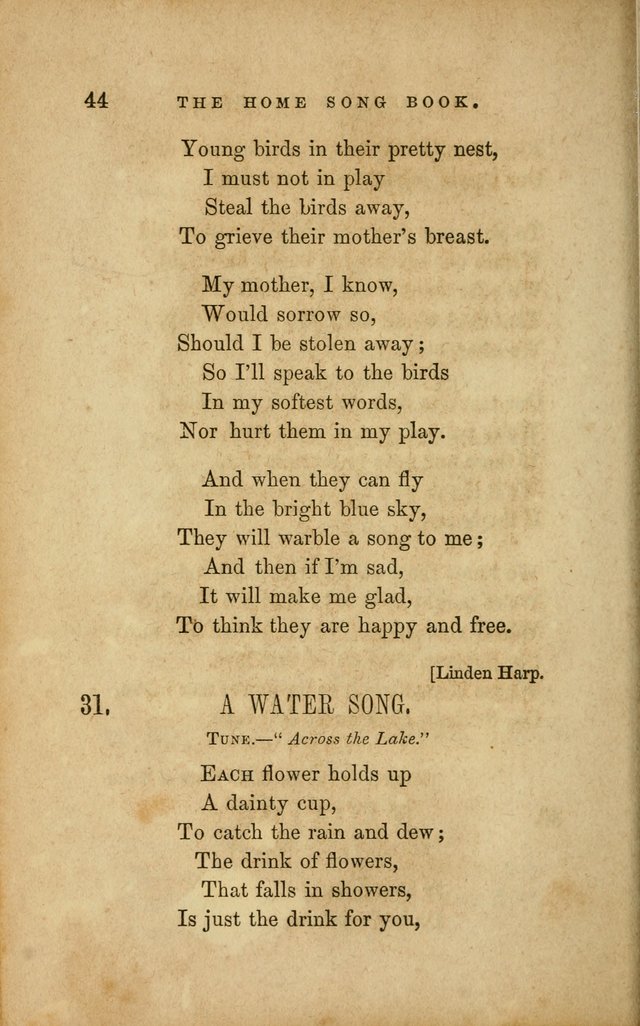 Home Song Book, prepared for the use of the Children of the Home for the Friendless page 32