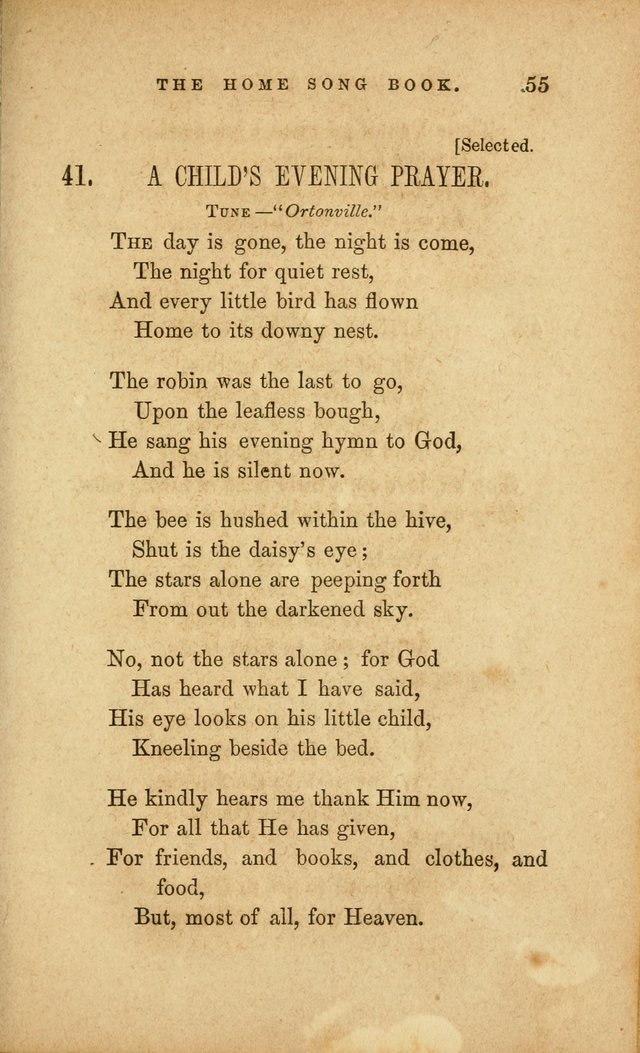Home Song Book, prepared for the use of the Children of the Home for the Friendless page 43
