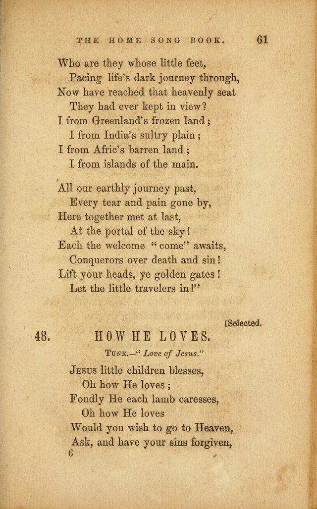 Home Song Book, prepared for the use of the Children of the Home for the Friendless page 49