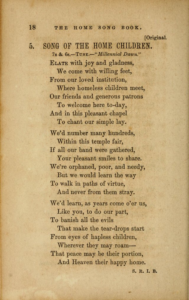Home Song Book, prepared for the use of the Children of the Home for the Friendless page 6