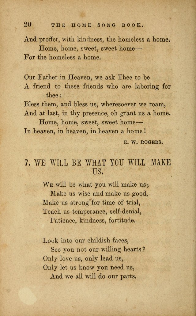 Home Song Book, prepared for the use of the Children of the Home for the Friendless page 8