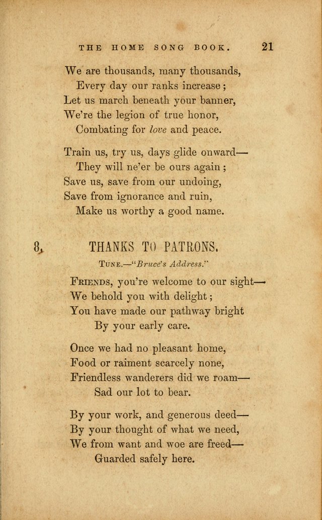 Home Song Book, prepared for the use of the Children of the Home for the Friendless page 9