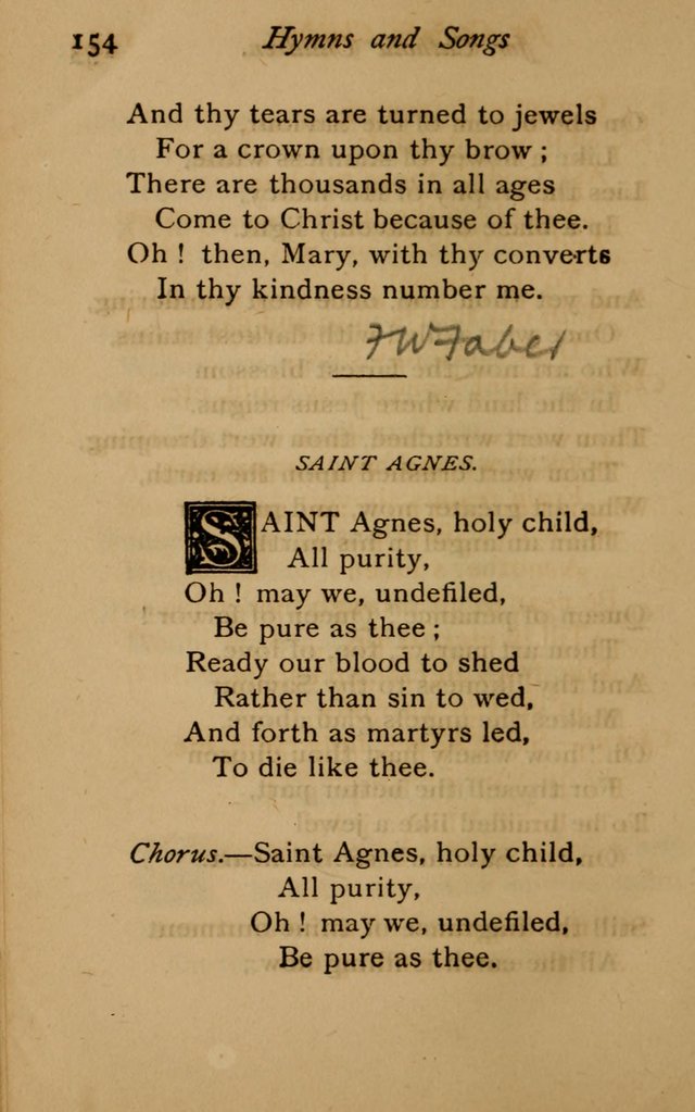 Hymns and Songs for Catholic Children page 154