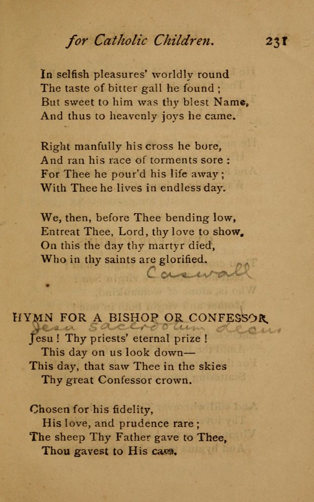 Hymns and Songs for Catholic Children page 231