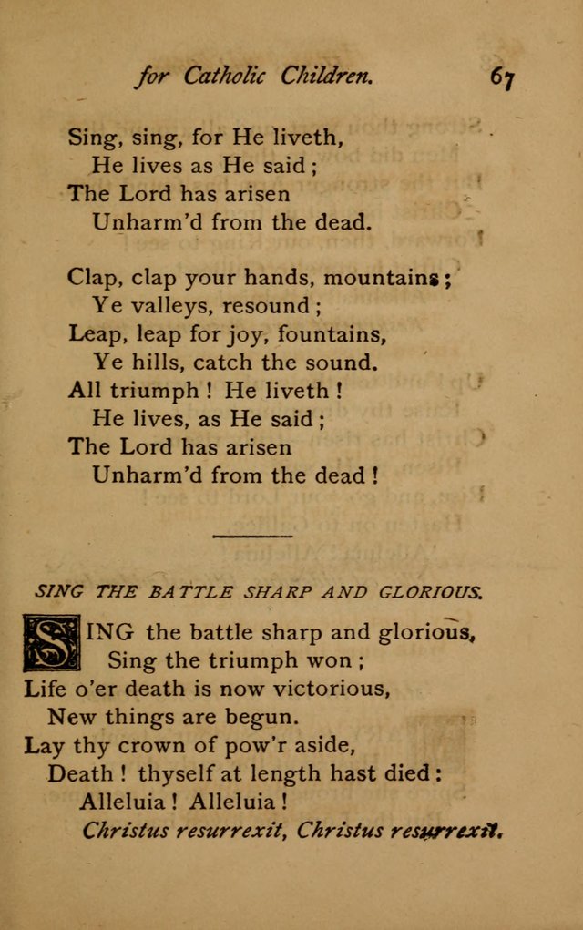 Hymns and Songs for Catholic Children page 67