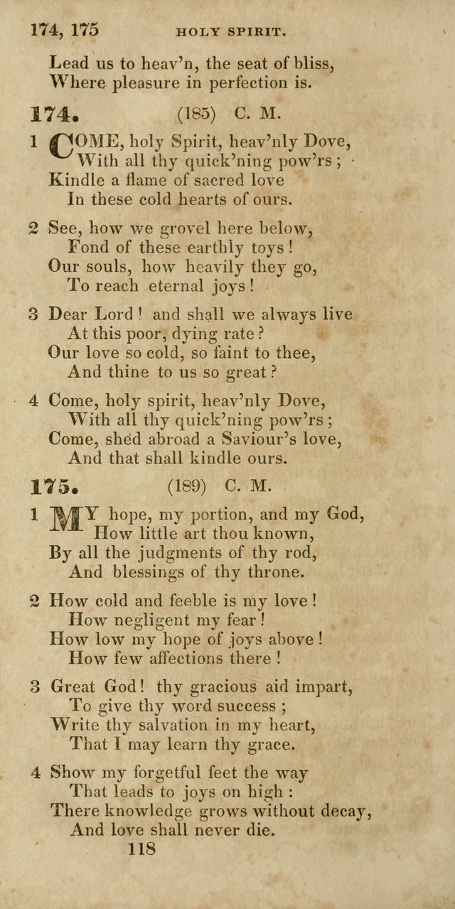 Hymns, Selected and Original, for Public and Private Worship page 118