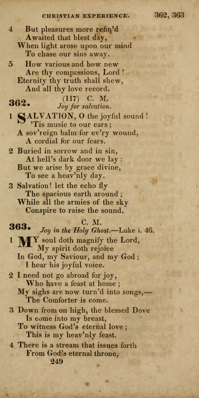 Hymns, Selected and Original, for Public and Private Worship page 249