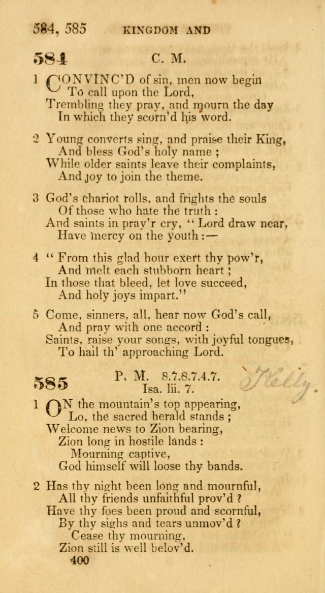 Hymns: selected and original, for public and private worship (30th ed.) page 400