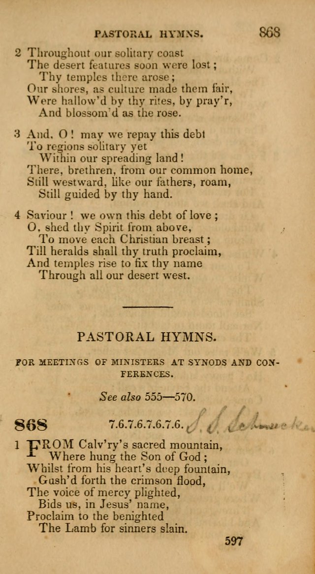 Hymns: selected and original, for public and private worship (30th ed.) page 597