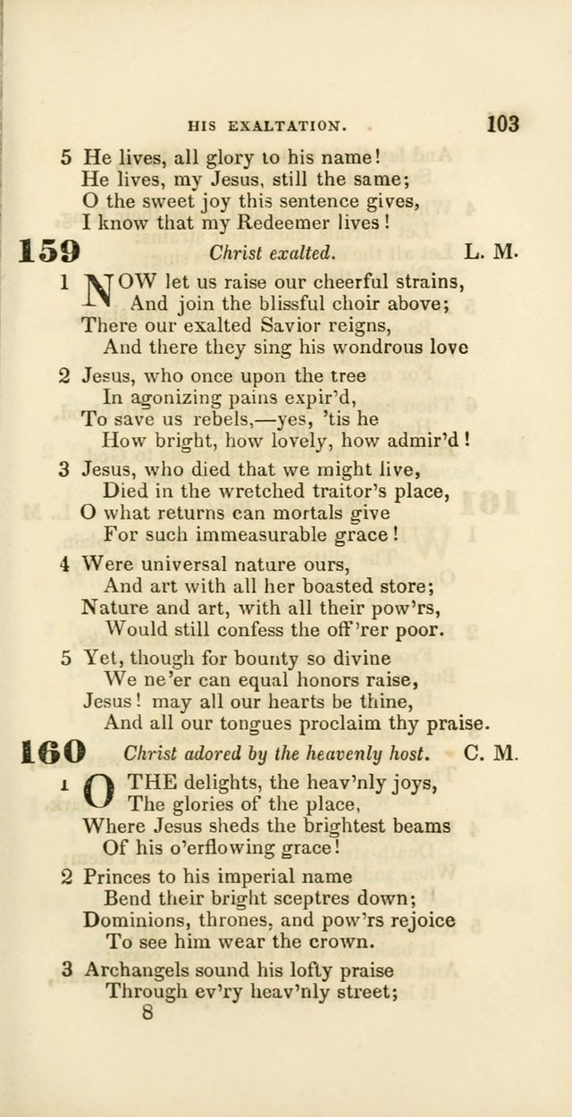 Hymns: selected and original, for public and private worship (60th ed., 1st rev. ed.) page 103